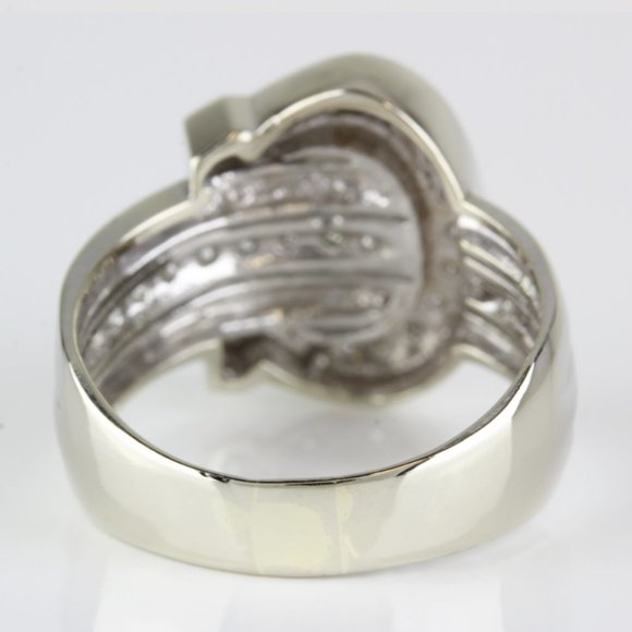 Vintage 14k White Gold Horseshoe Diamond Ring - Picture 6 of 8